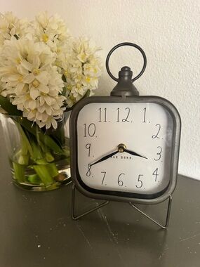 Rae Dunn Black and White Table Clock